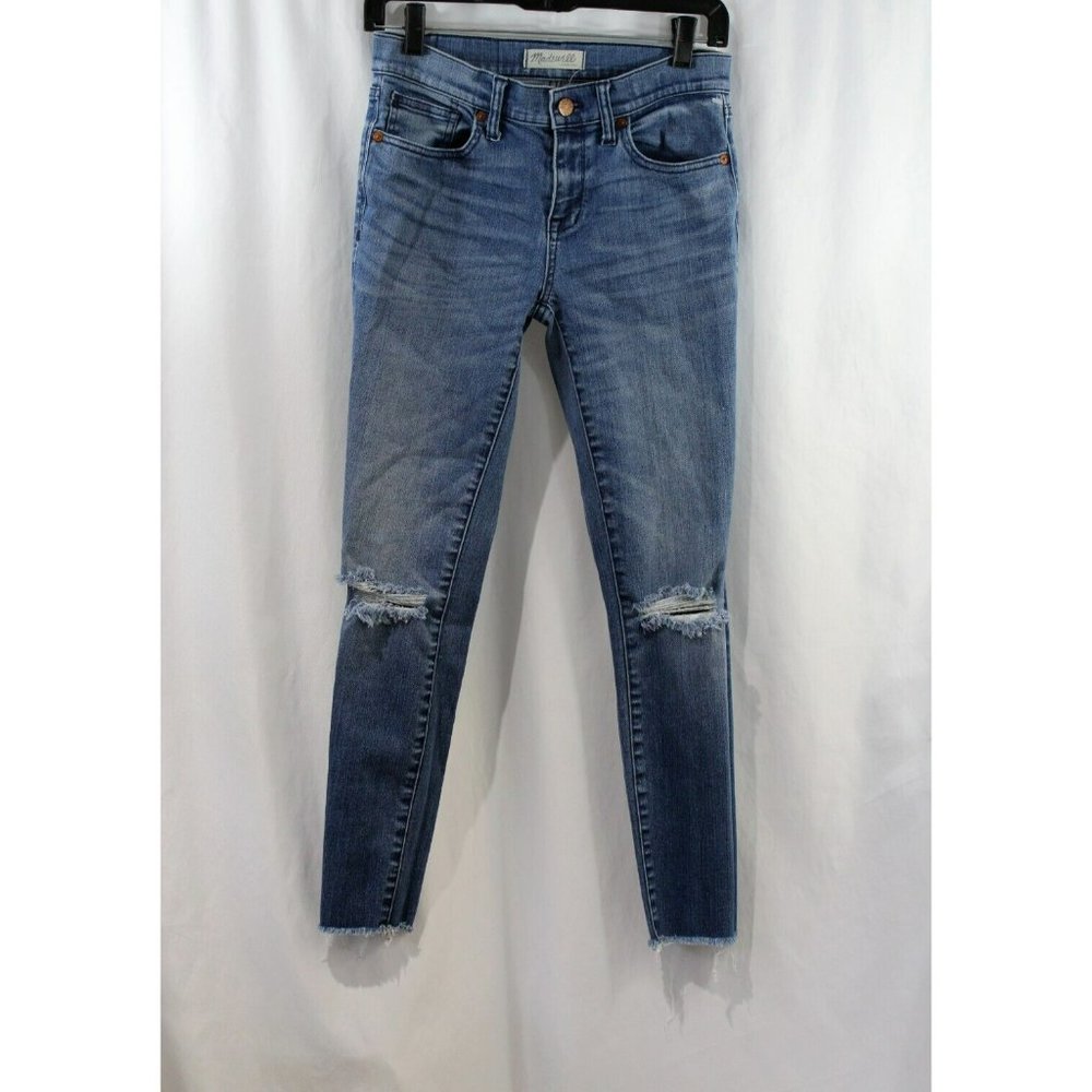 Madewell Womens Medium Wash Skinny Skinny Raw Hem Jeans 26